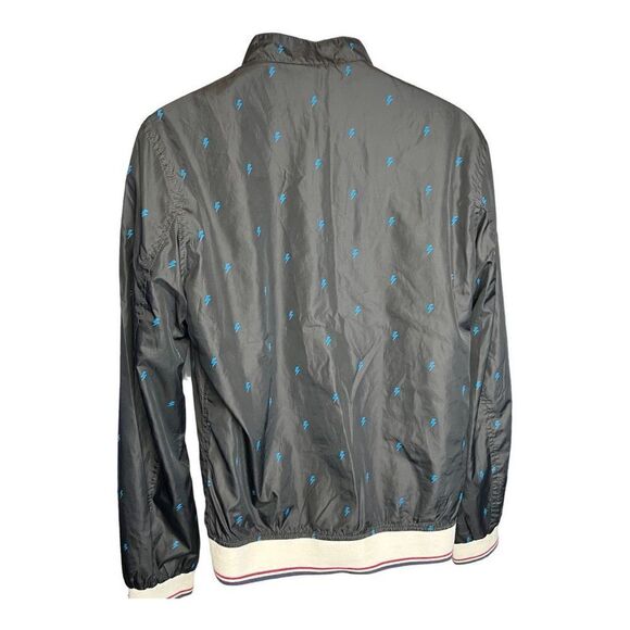 Jasonwood Jacket Men Large Black Full Zip Lightning Bolt Long Sleeve Windbreaker - Picture 4 of 11
